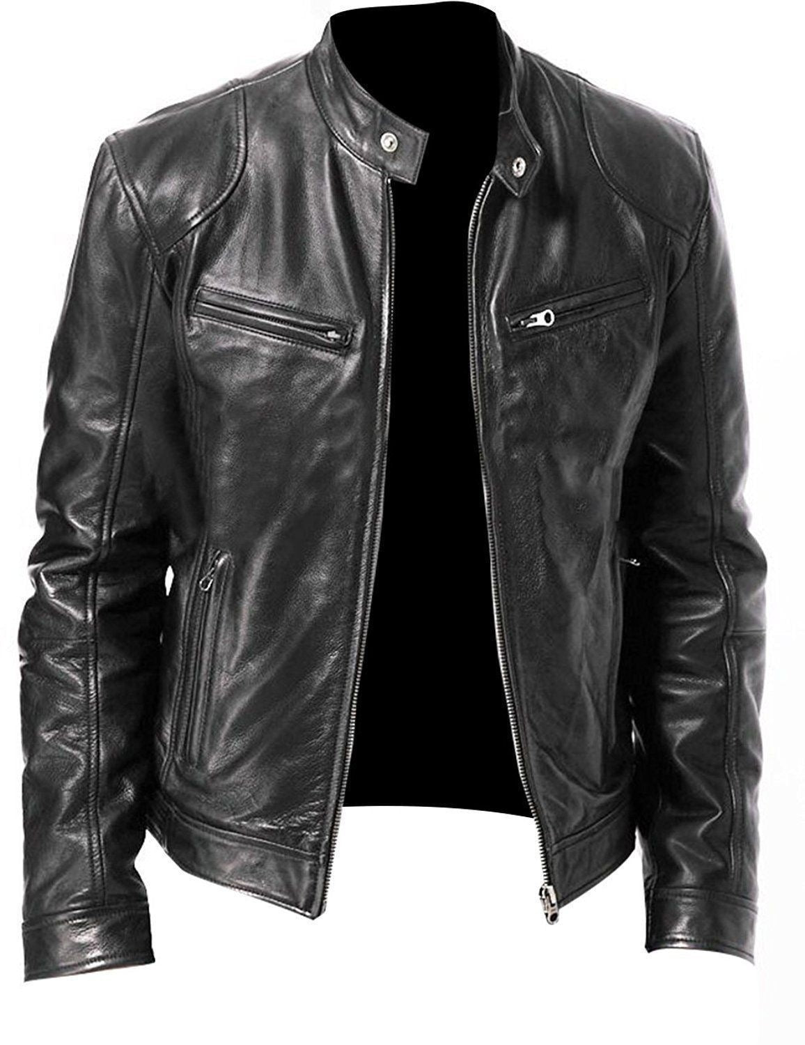 Mens Stand Collar Zipper Jacket