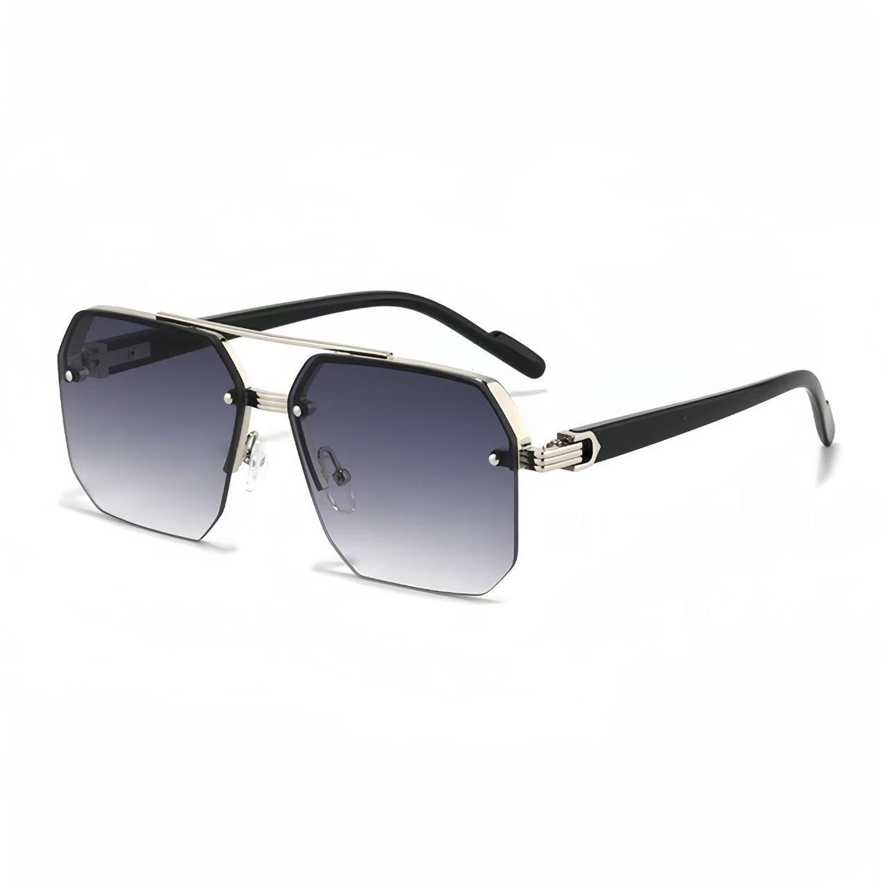 Half Frame Square Sunglasses for Men