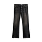 Men's wide-leg washed denim pants with a mid-rise design