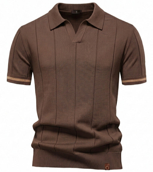 European Size Pineapple Wool Blend Mens Polo Shirt