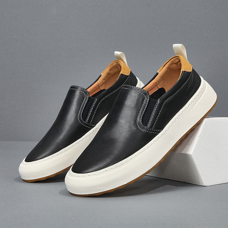 Mens Genuine Leather Slip-On Loafers