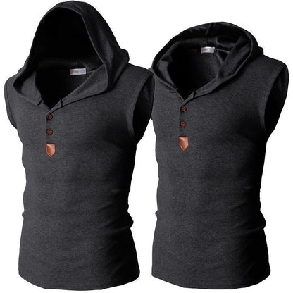 Mens Stretch Hooded Sweat Vest