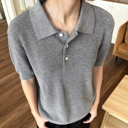 Mens Breathable Slim Fit Polo Shirt