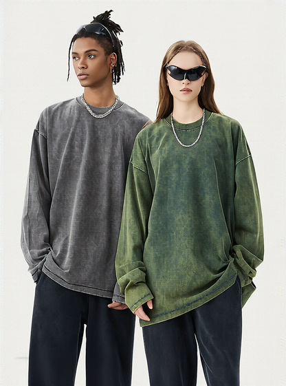 Retro men's long-sleeved T-shirt