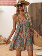 Floral Print V-Neck A-Line Dress