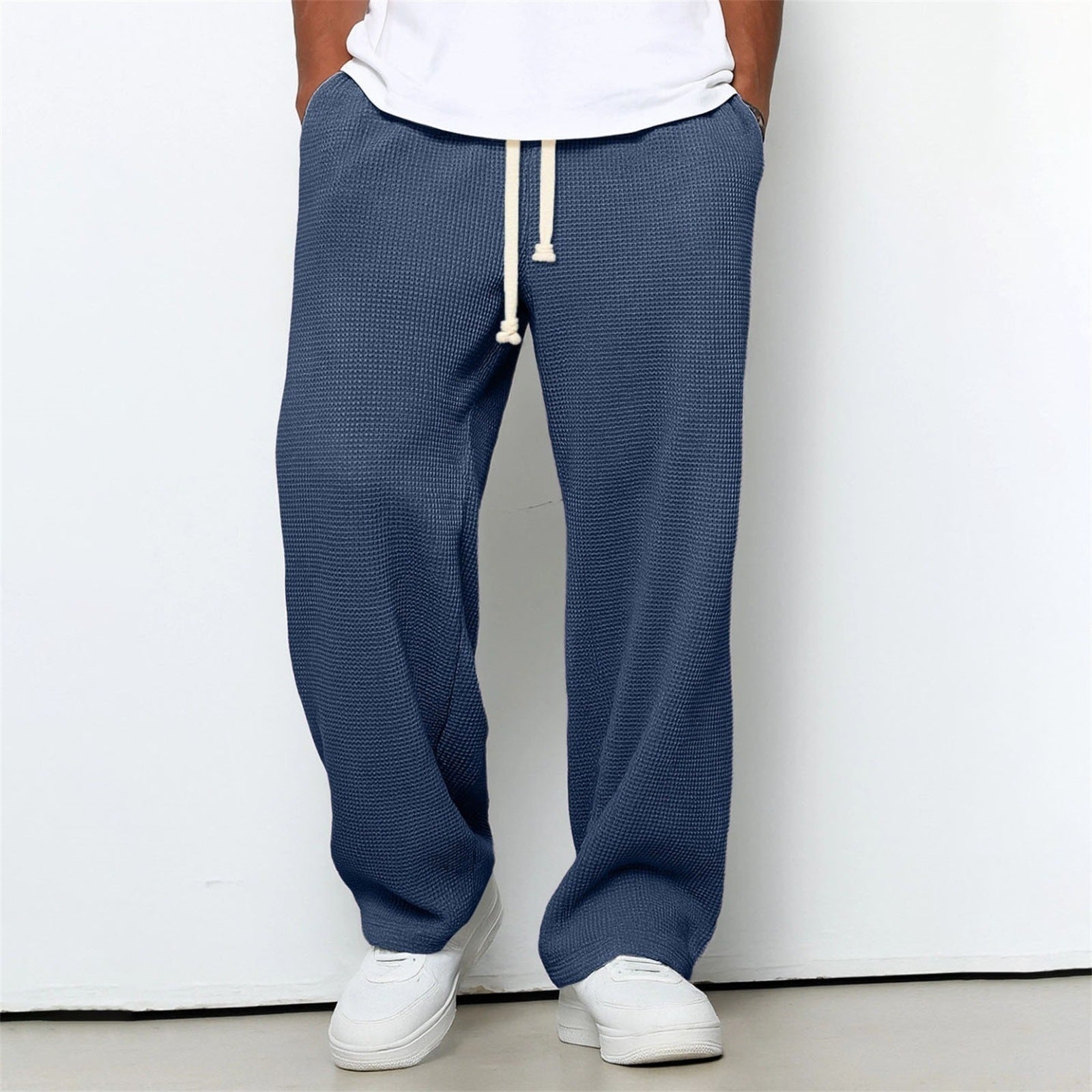 Mens Waffle Texture Casual Sport Pants