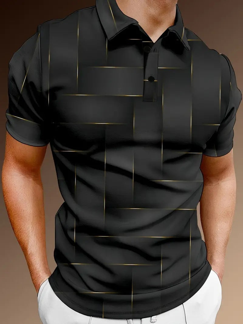 Printed buttoned short-sleeved shirt