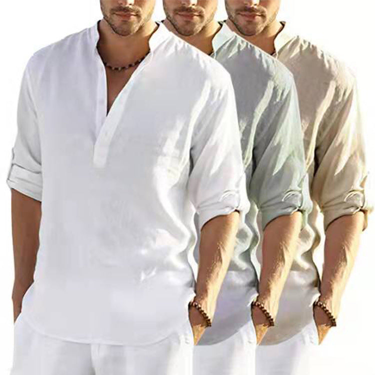 Men's Linen Long-Sleeve T-Shirt