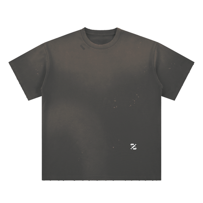 Hand-Frayed Sunfade Paint Splatter T-Shirt