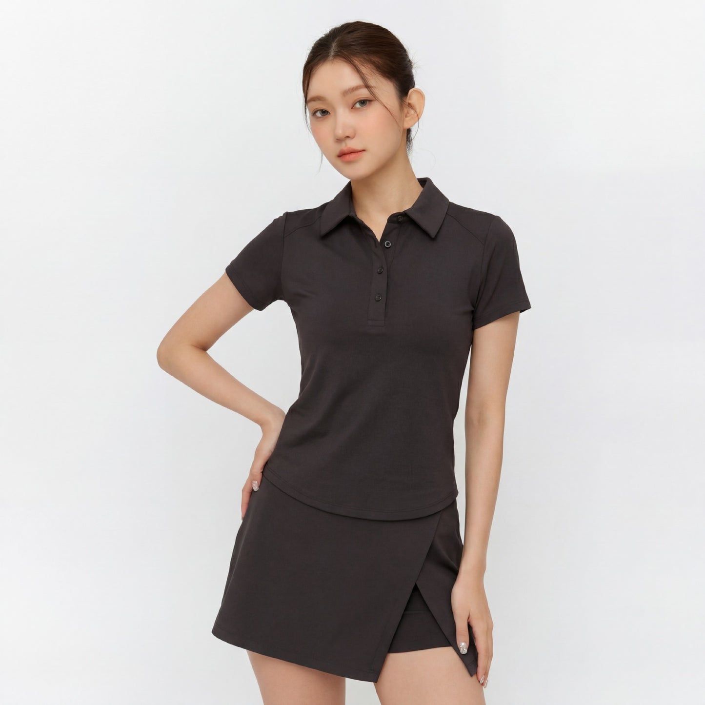 Womens Sports Polo Shirt Stretch Fabric Cooling Athletic Top
