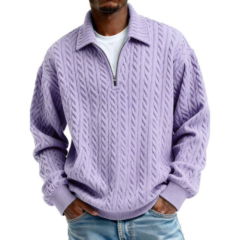 Mens Half Zip Sweatshirt with 3D Digital Print