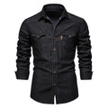 Men's Non-Iron Cotton Long Sleeve Shirt Slim Fit Casual Solid Color