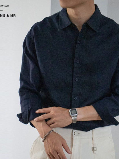 Mens Long Sleeve Cardigan Shirt