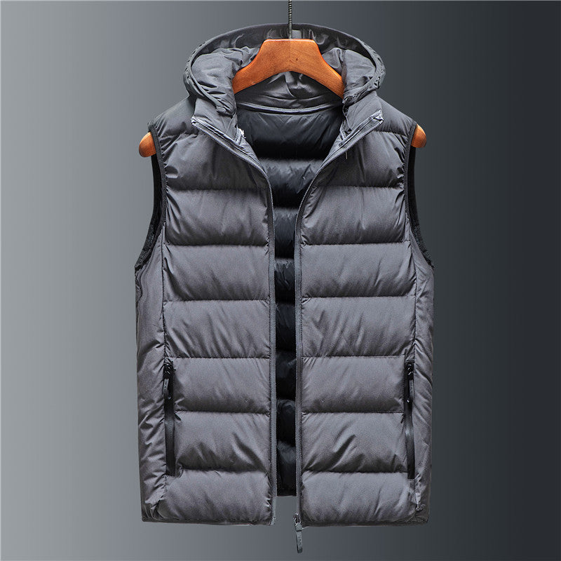 Men's Cotton Hooded Vest for Autumn Winter
