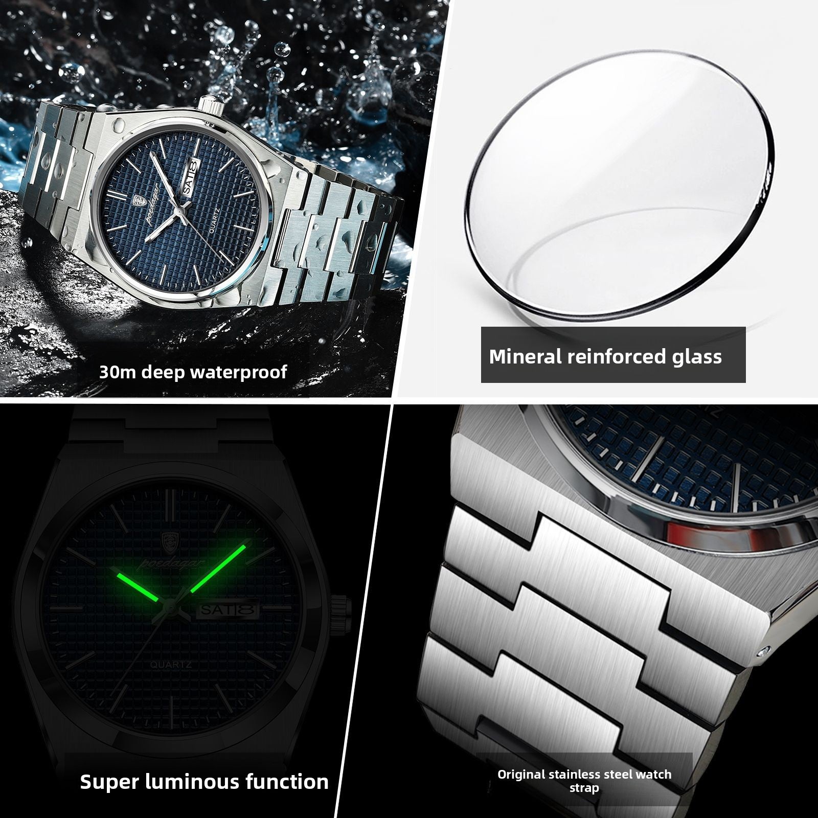 Ultra Thin Waterproof Calendar Mens Watch