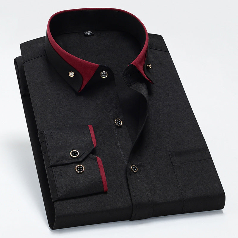 Men's Contrast Collar Stretch Shirt