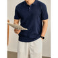 Ribbed Knit Polo Shirt
