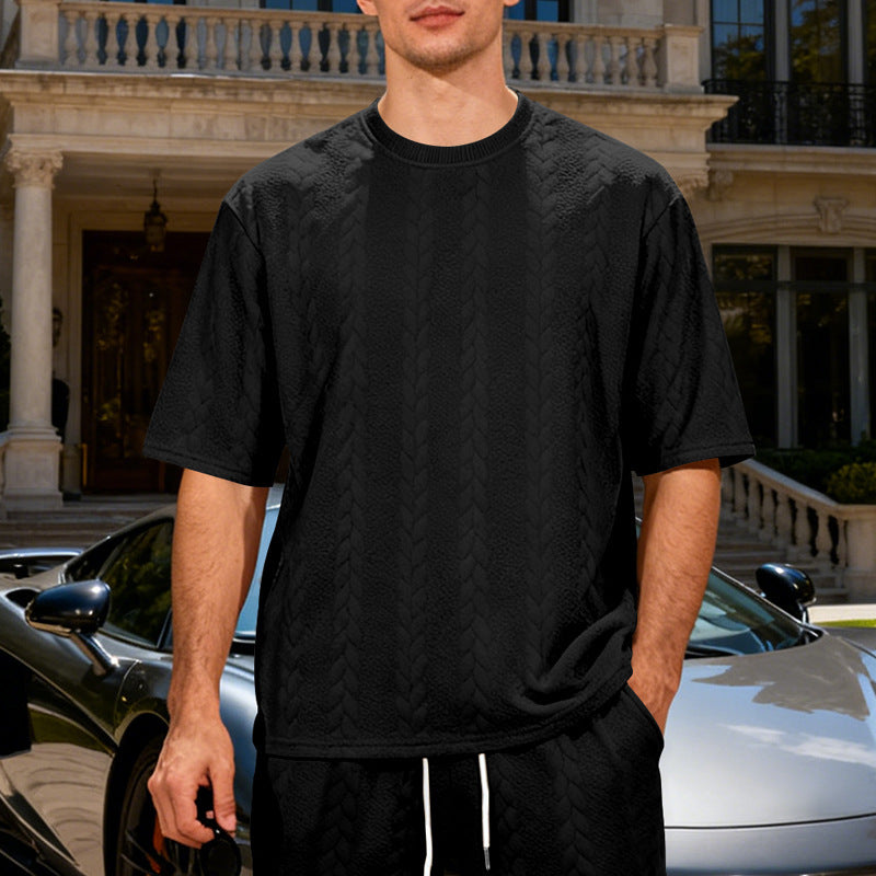 Heavyweight Jacquard Knit T-Shirt