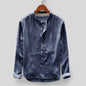 Mens Long Sleeve Stand Collar Shirt