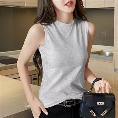 Womens High Neck Sleeveless Cotton Camisole