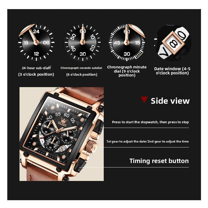 Mens Sports Chronograph Quartz Watch