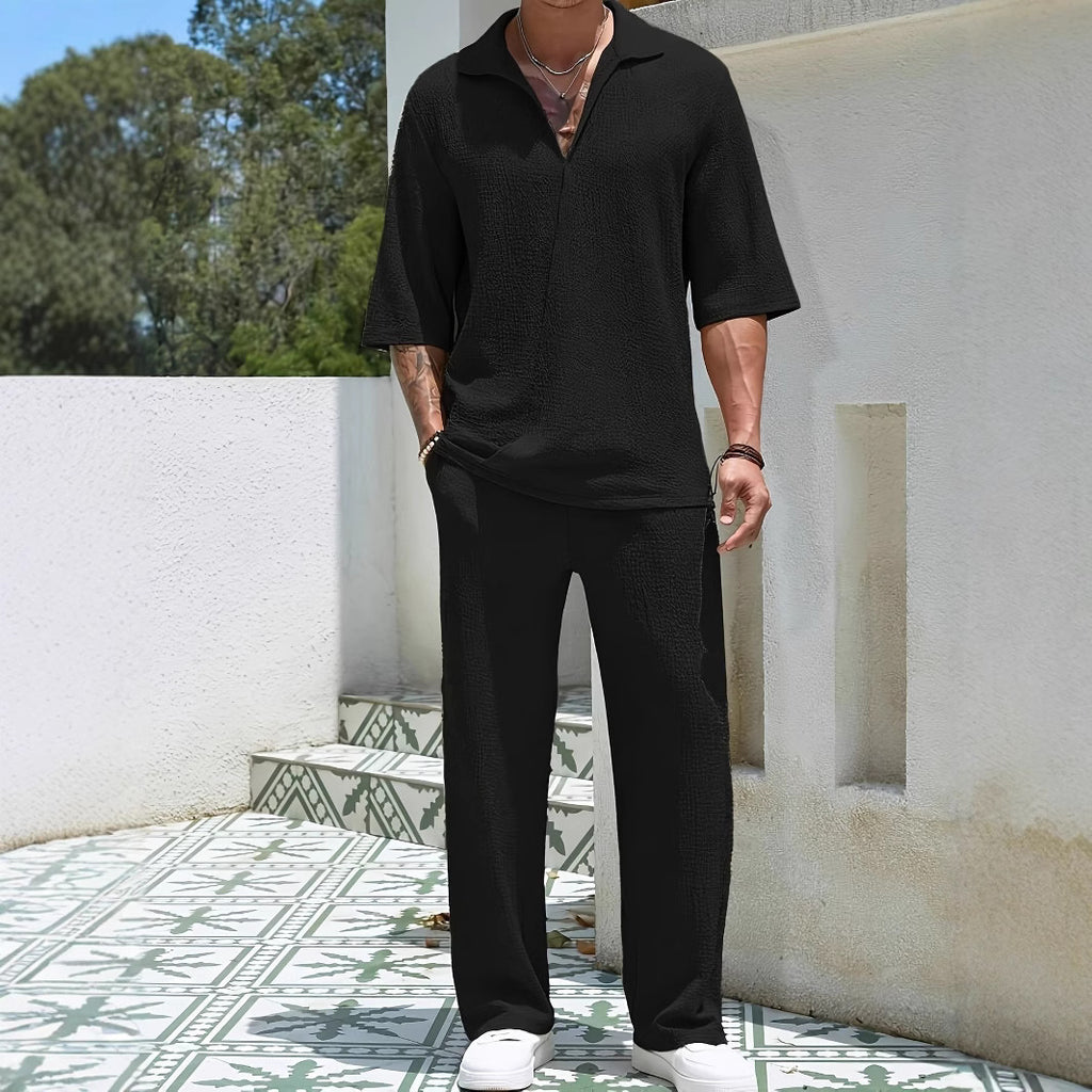 Men's Casual Shirt and Pants Set