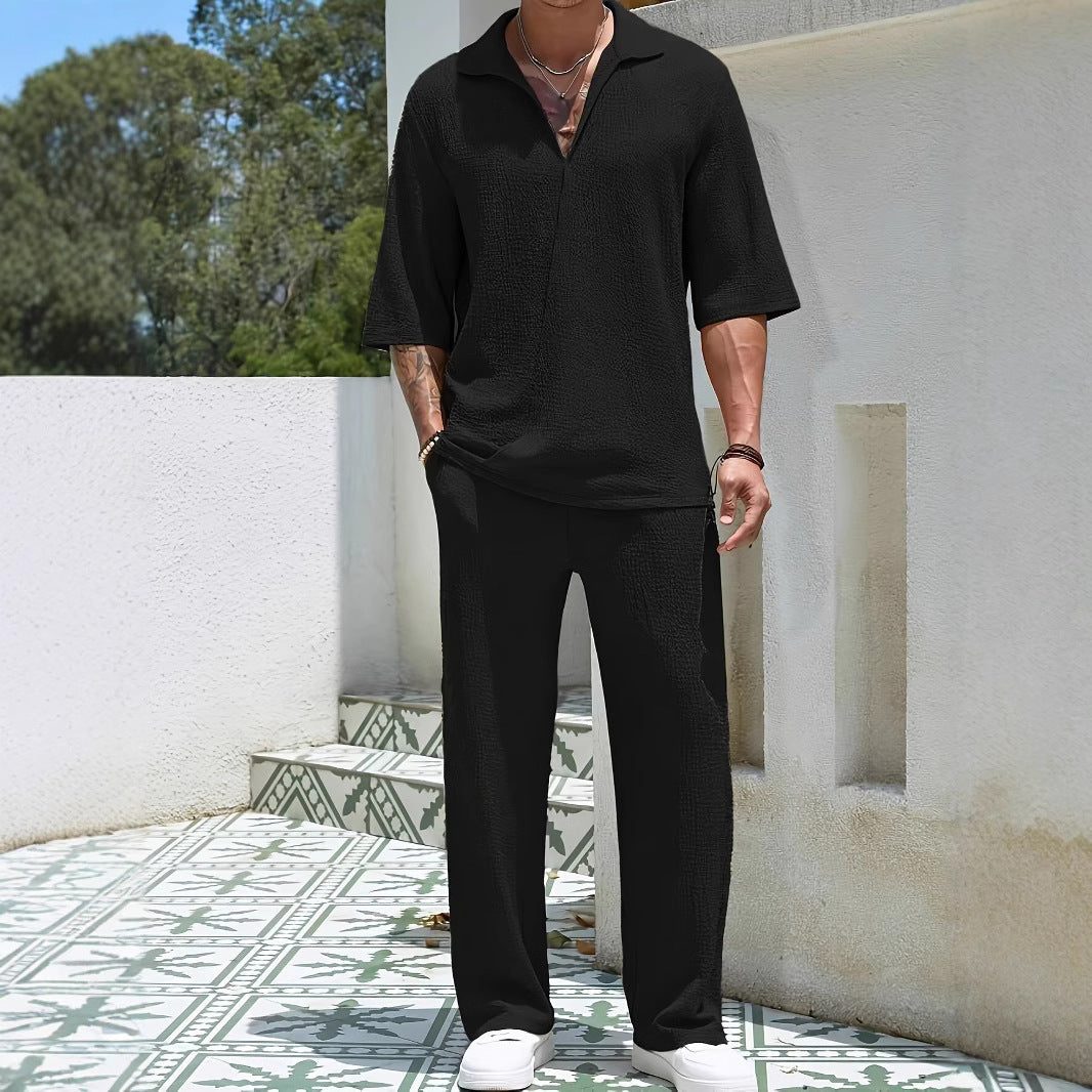Men's Casual Shirt and Pants Set