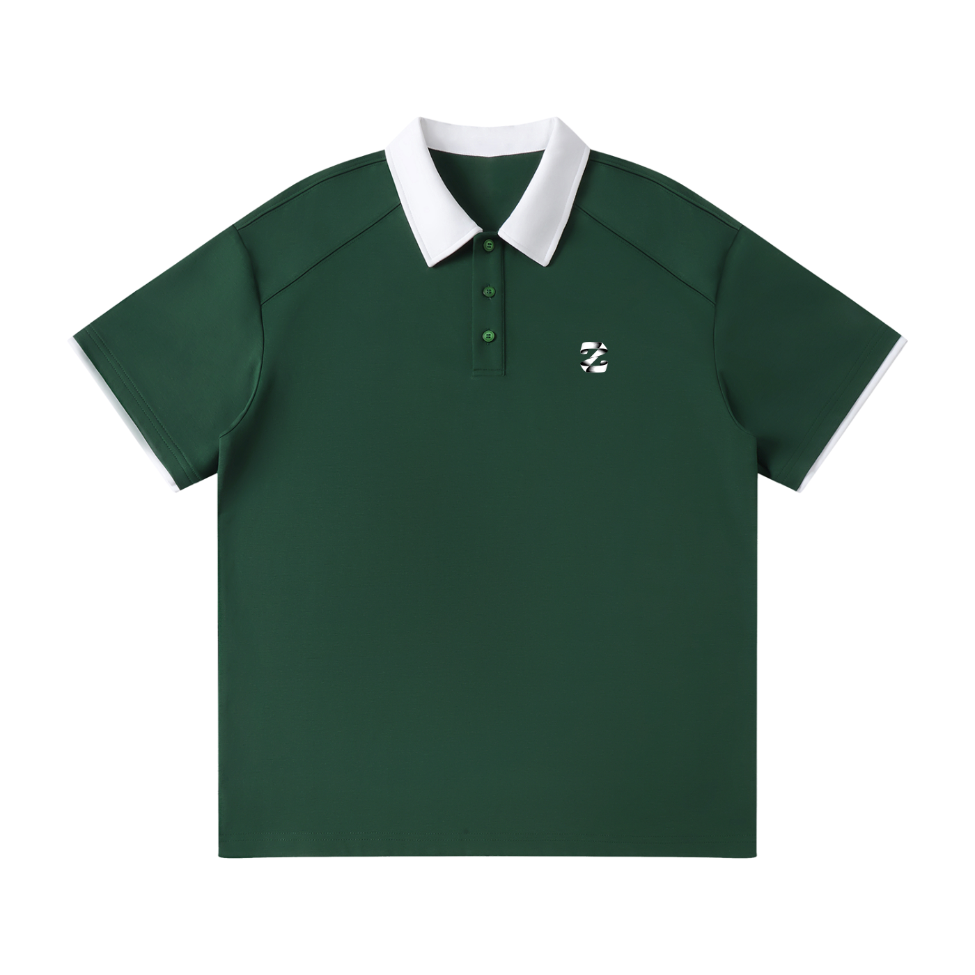 Z Contrast Collar Raglan Polo Shirt