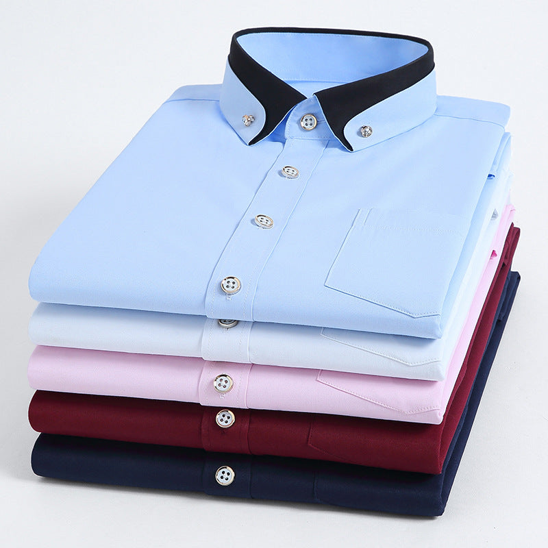 Men's Contrast Collar Stretch Shirt