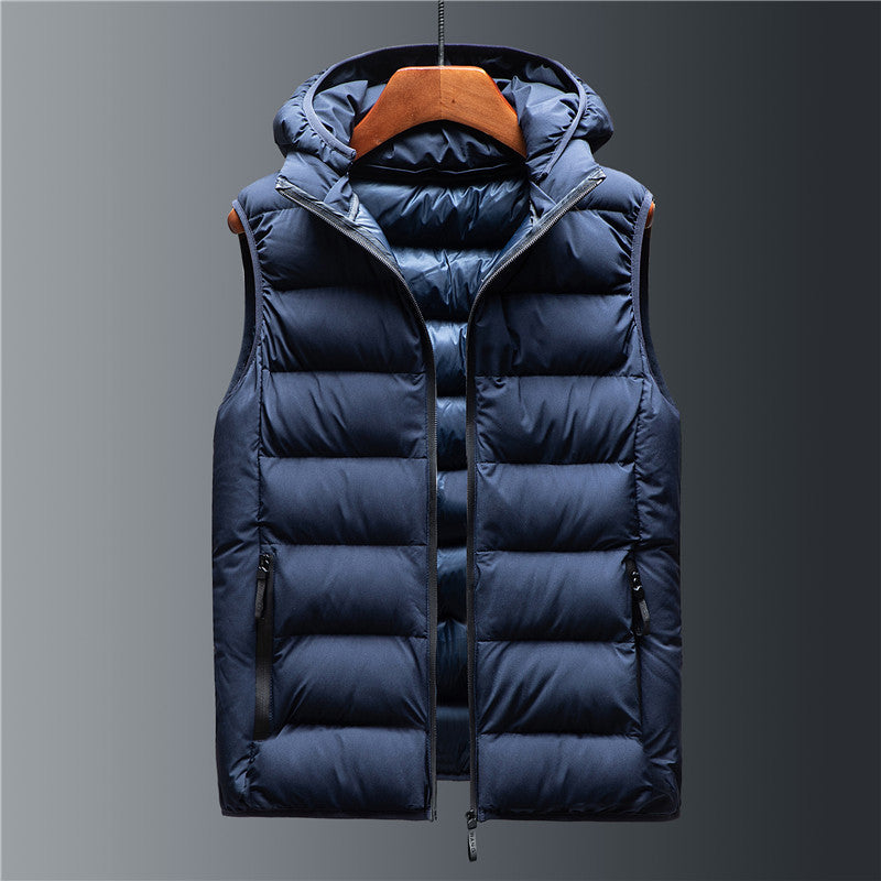 Men's Cotton Hooded Vest for Autumn Winter