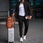 Casual Jacket Suit with Stand Collar