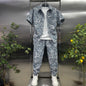 Two-piece embossed short pants for men