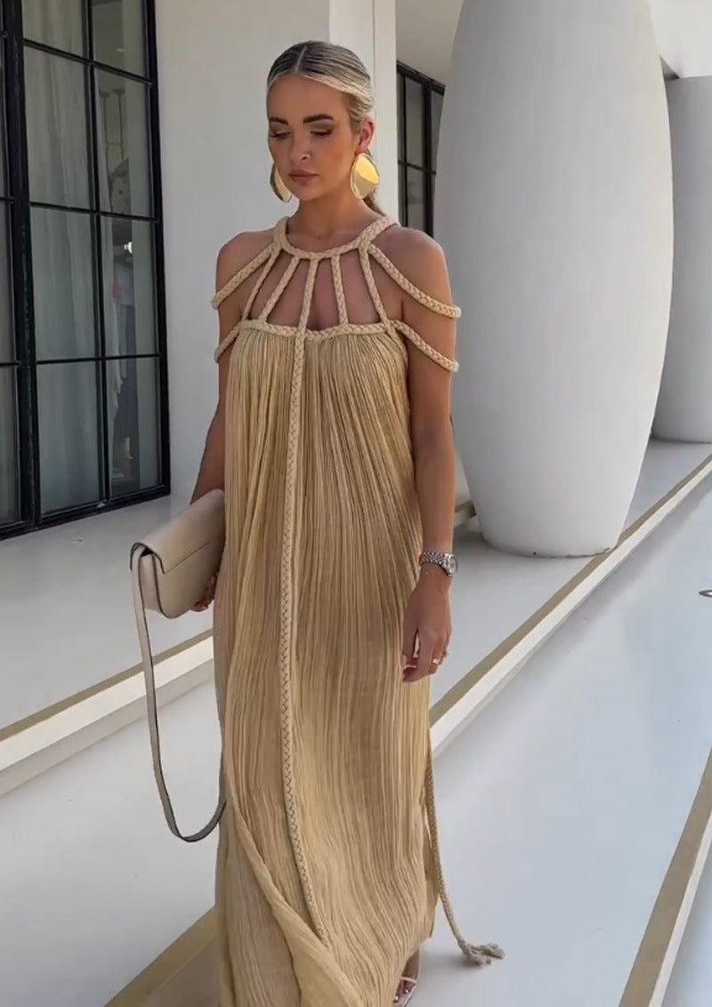 Casual Drawstring A-Line Dress
