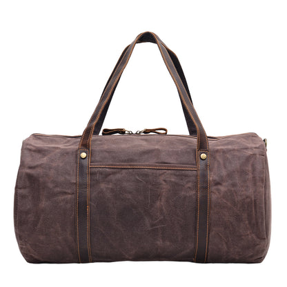 Retro Canvas Travel Bag with Leather Trim