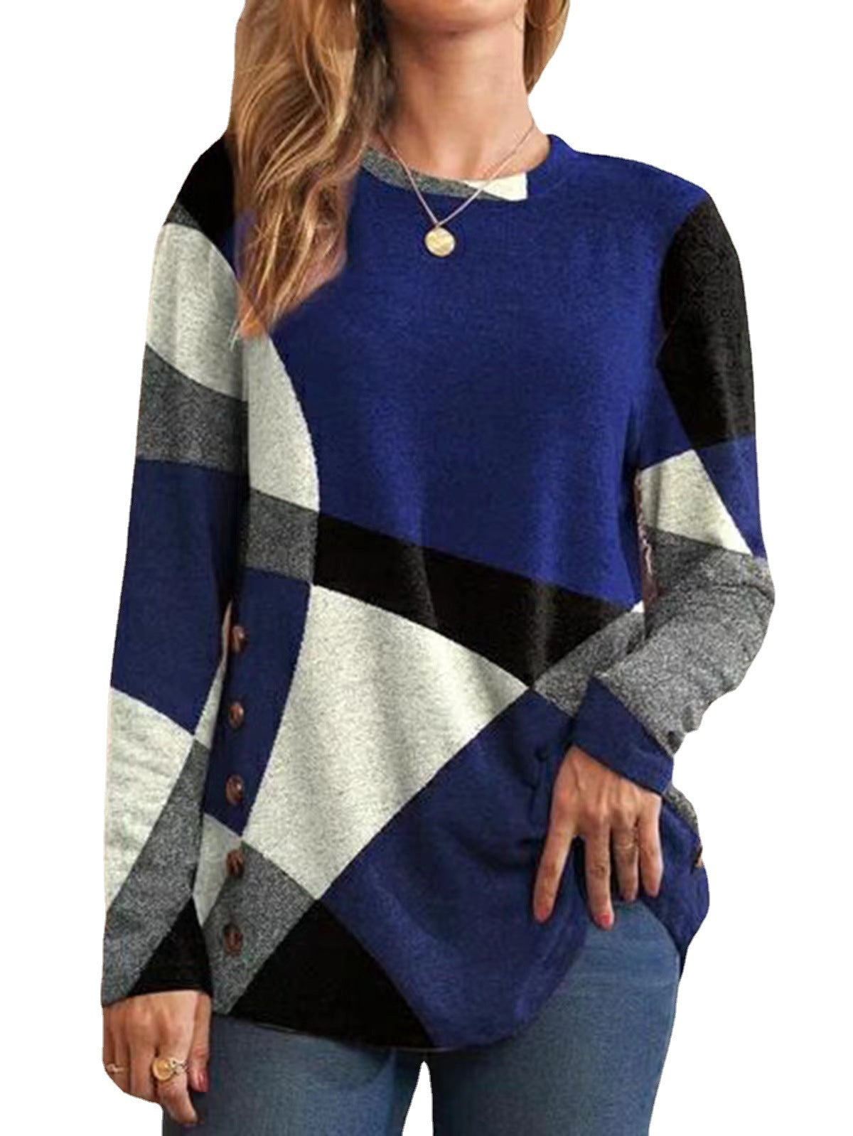 Women's Geometric Print Cotton T-Shirt