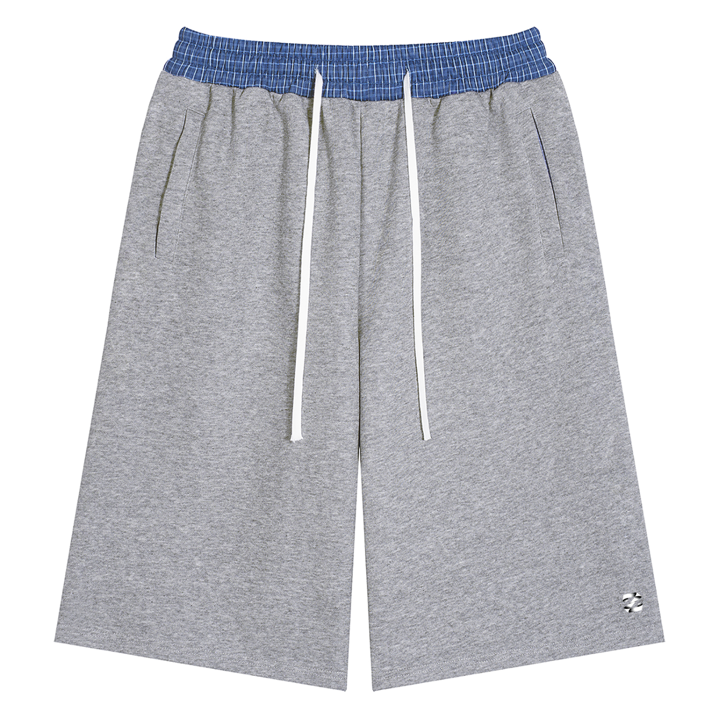 Unisex Plaid Waistband Shorts
