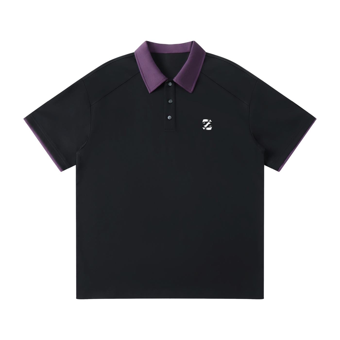 Z Contrast Collar Raglan Polo Shirt