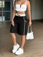 Womens High Waisted Wide Leg Shorts
