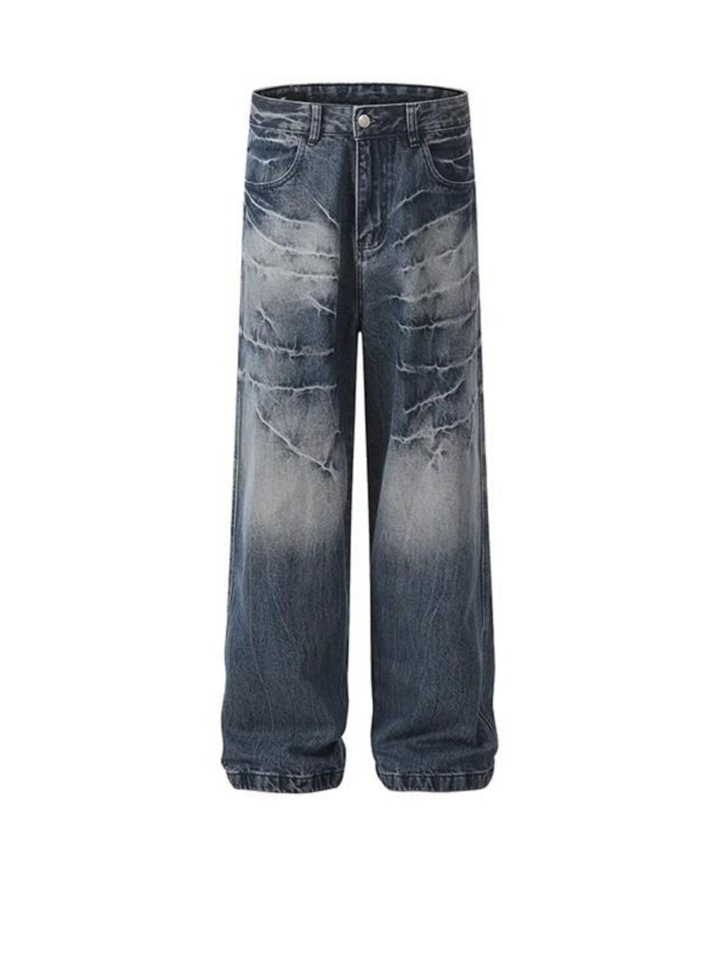 Lightning stripe washed straight leg jeans
