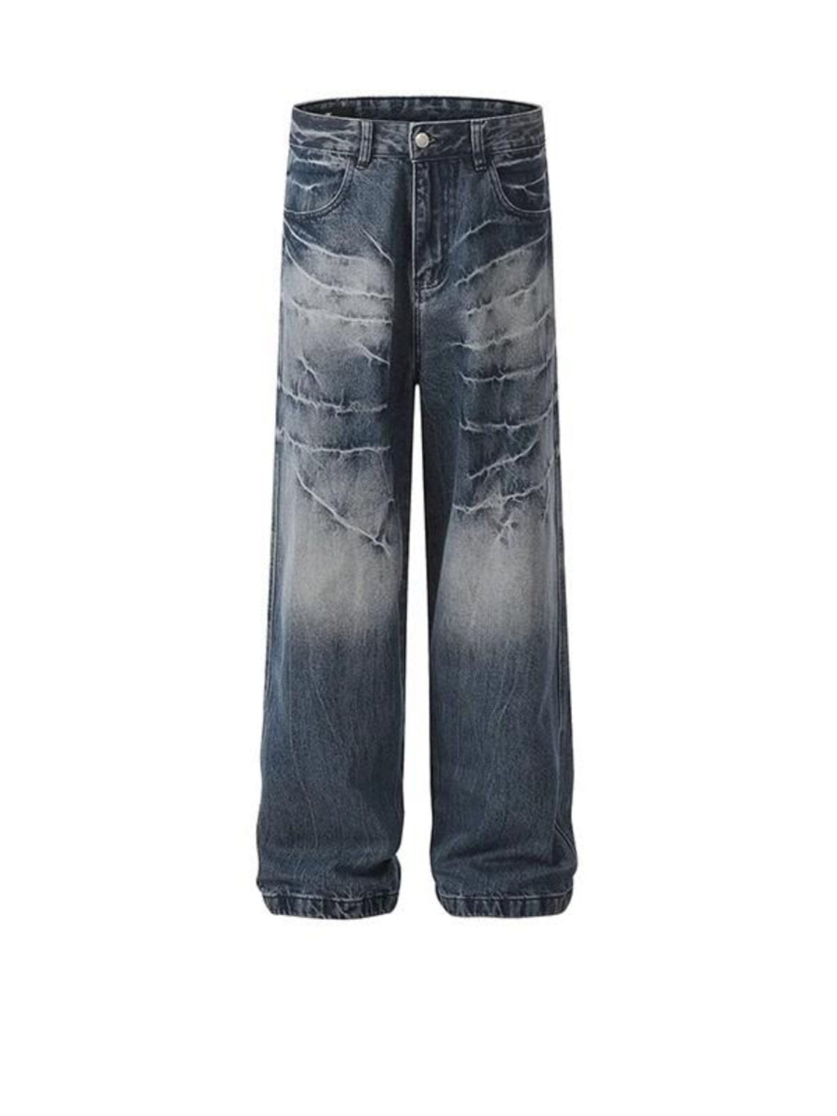 Lightning stripe washed straight leg jeans
