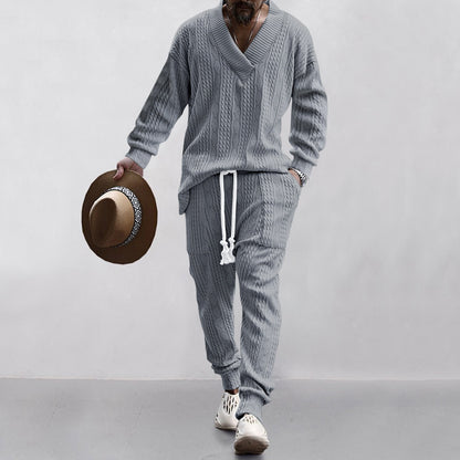 Men's Casual Jacquard Knit Suit