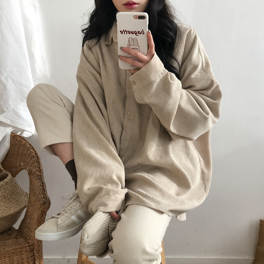 Womens Long Sleeve Loose Fit Shirt
