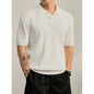 Ribbed Knit Polo Shirt