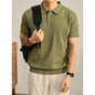 Mens Breathable Knitted Polo Shirt