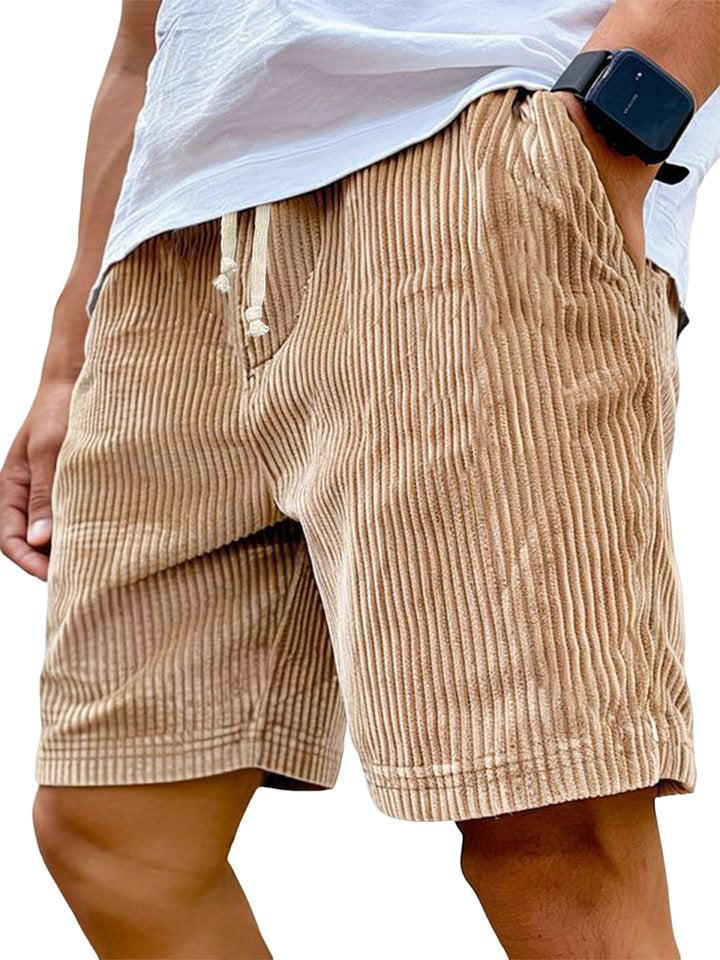 Mens Retro Corduroy Casual Shorts