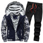 Men's thickened fleece-lined hoodie set