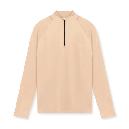 Mens Solid Color Half Zip Turtleneck Sport Shirt