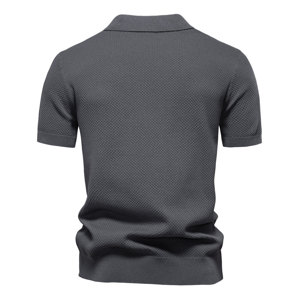 European Size Pineapple Wool Blend Mens Polo Shirt