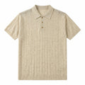 16-Gauge Tencel Linen Knitted Polo Shirt for Men Summer Thin Breathable Old Money Style