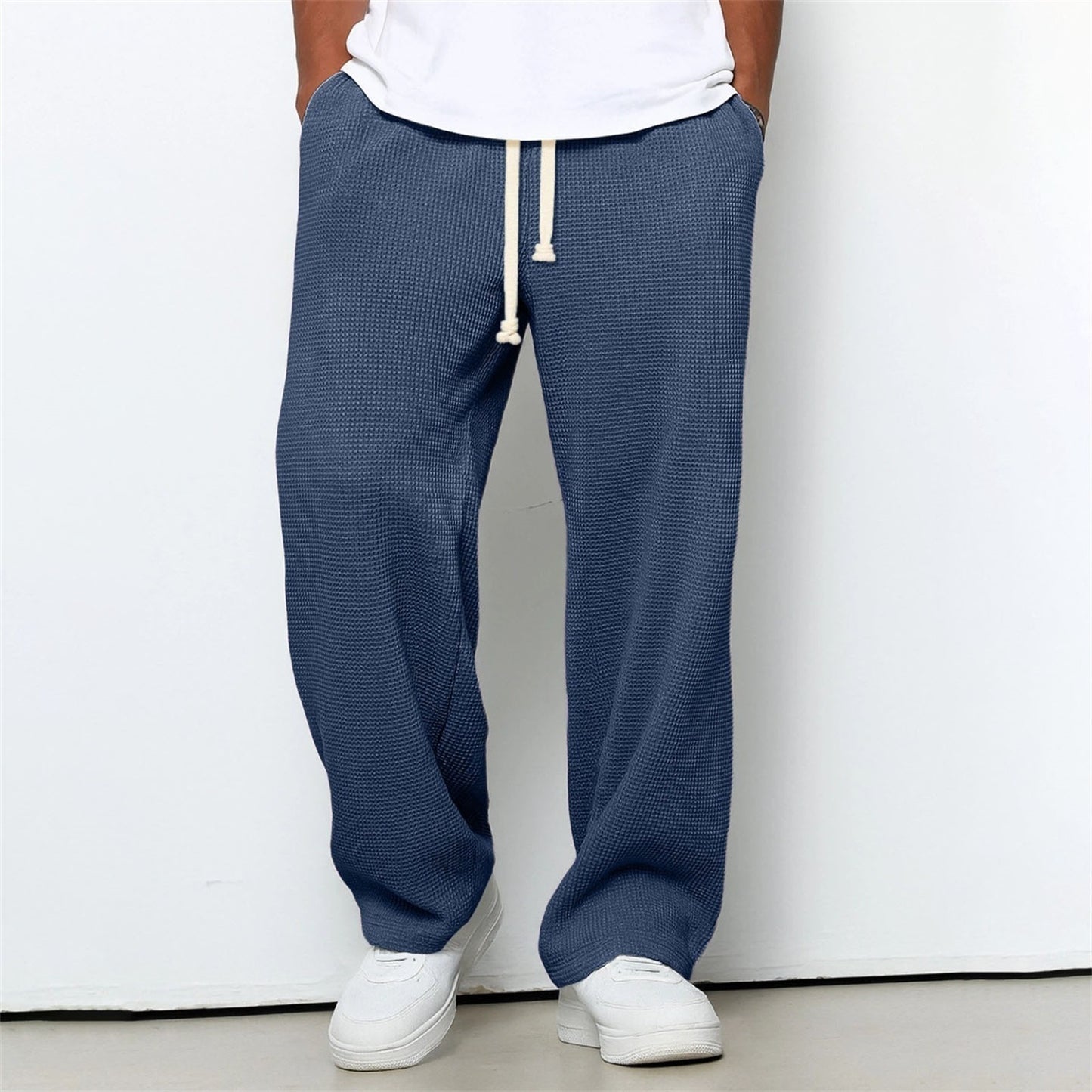 Mens Waffle Texture Casual Sport Pants